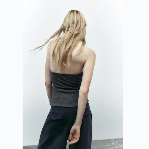 BLOGGER'S FAVE! Zara Corset Dark Gray NWT - Picture 16 of 17